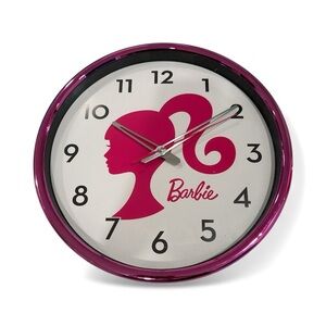 Barbie Fuchsia and White Wall Clock